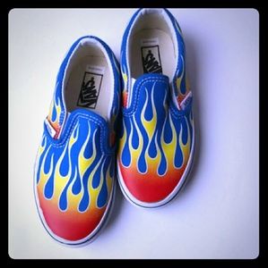 Boys Blue Flame Vans